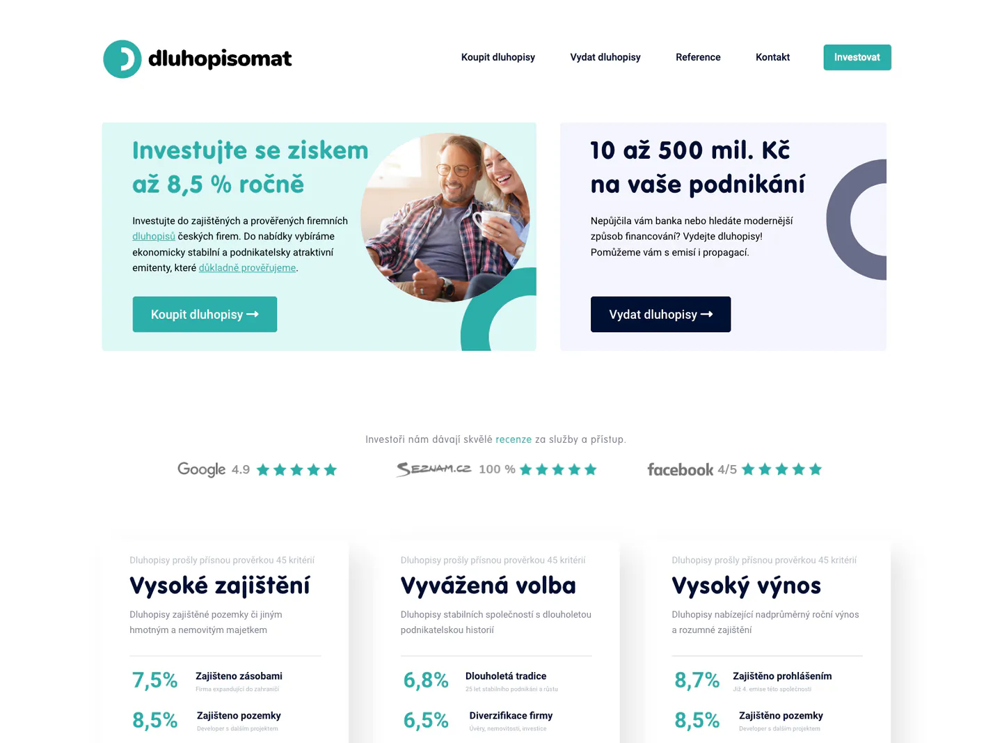 Web Dluhopisomat v roce 2018