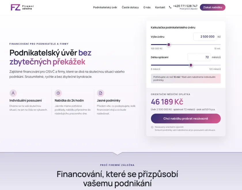 Web Firemní záložna
